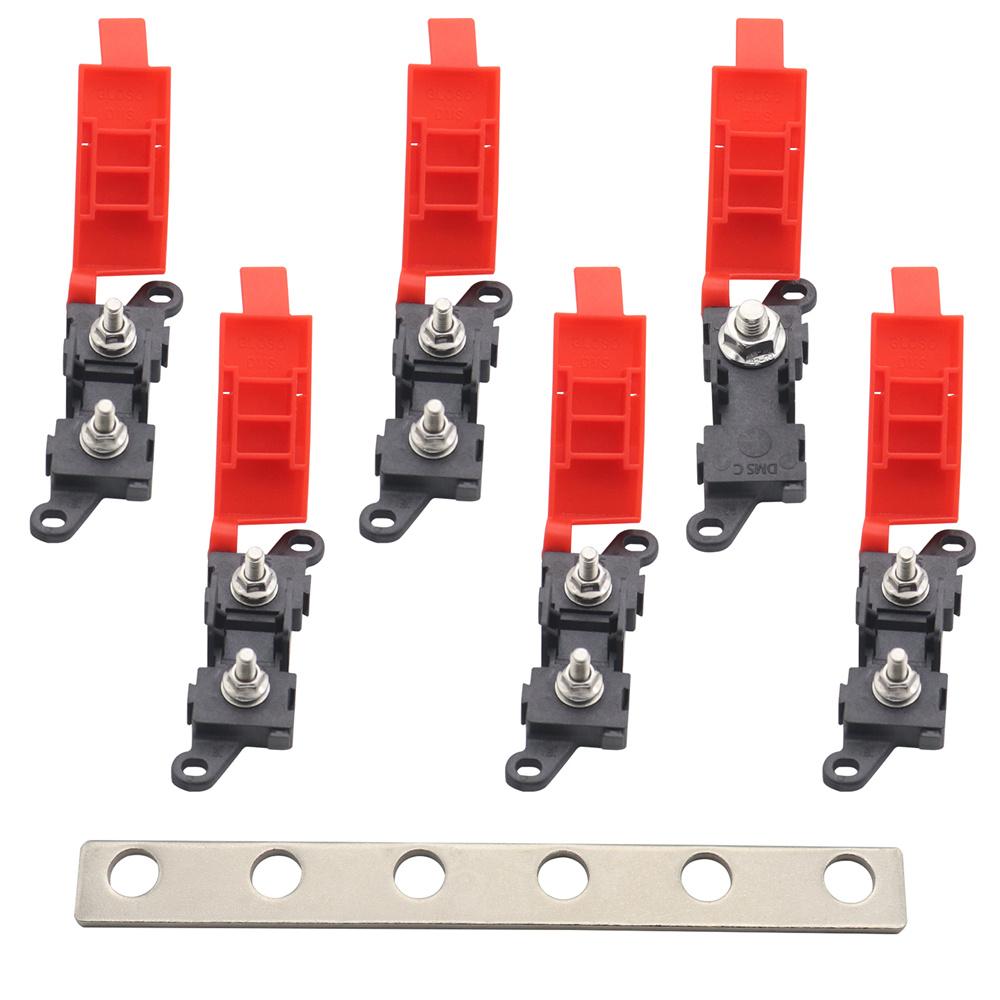 Distribution Block 1 in 5 out 5-way Fuse Holder 200A Multi-pole Fuse Block New