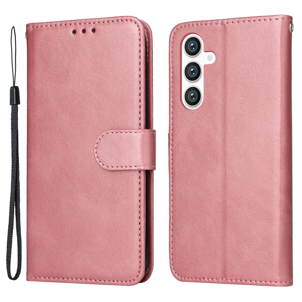 For Samsung Galaxy S23 FE Shockproof Flip Phone Shell PU Leather Wallet Phone Case Stand Calf Texture Cover