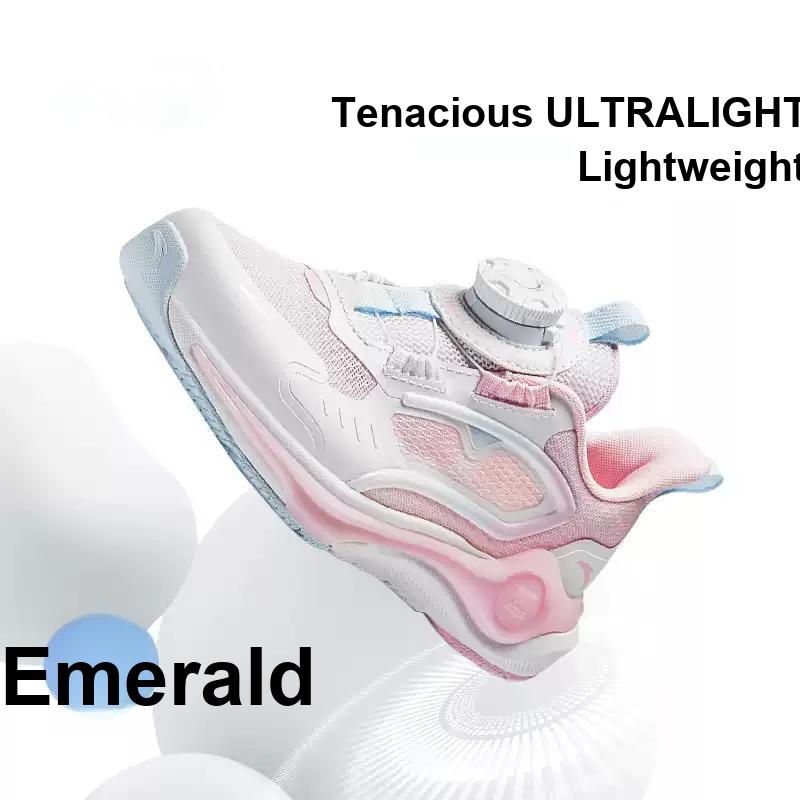 Anta Kids Lingyun 2.0 Fabric Comfortable Non-Slip Low-Top Running Shoes Kids sneaker White Pink 322439903-2