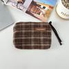 British Style Plaid Wool Coin Purse - Retro Mini Clutch