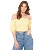 Be You Womens/Ladies Off Shoulder Regular Puff Sleeve Crop Top