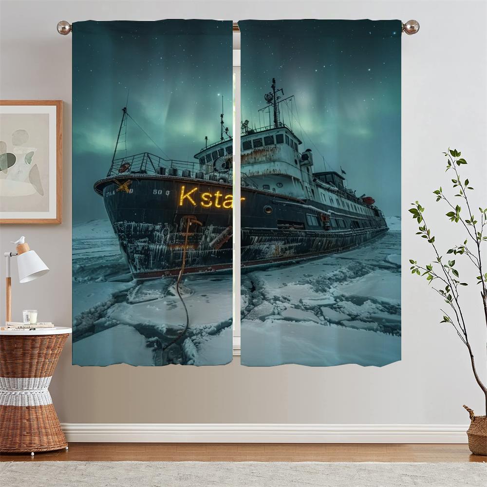 

Шторы Marine Aurora Black Out для гостиной, кухни, комплект из 2 шт., чехлы для штор, подхваты для оконных жалюзи, затемняющие шторы W50xH70cmx2pcs-CL