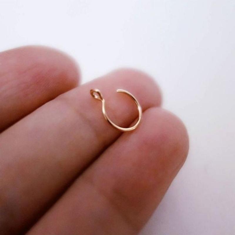 1 Pairs U-shape Fake Nose Ring Gold Color Nose Ring Piercings Fashion Simple Nose Ring Unisex Jewelry Gifts