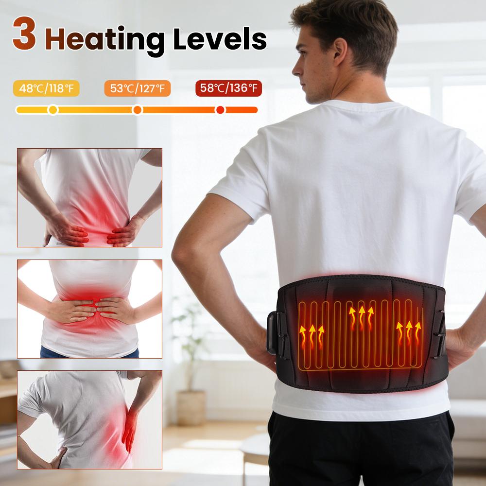 Electric Heating Waist Massager Belts Vibration Heated Pads Back Protector Adjustable Lumbar Compression Support Brace Belt