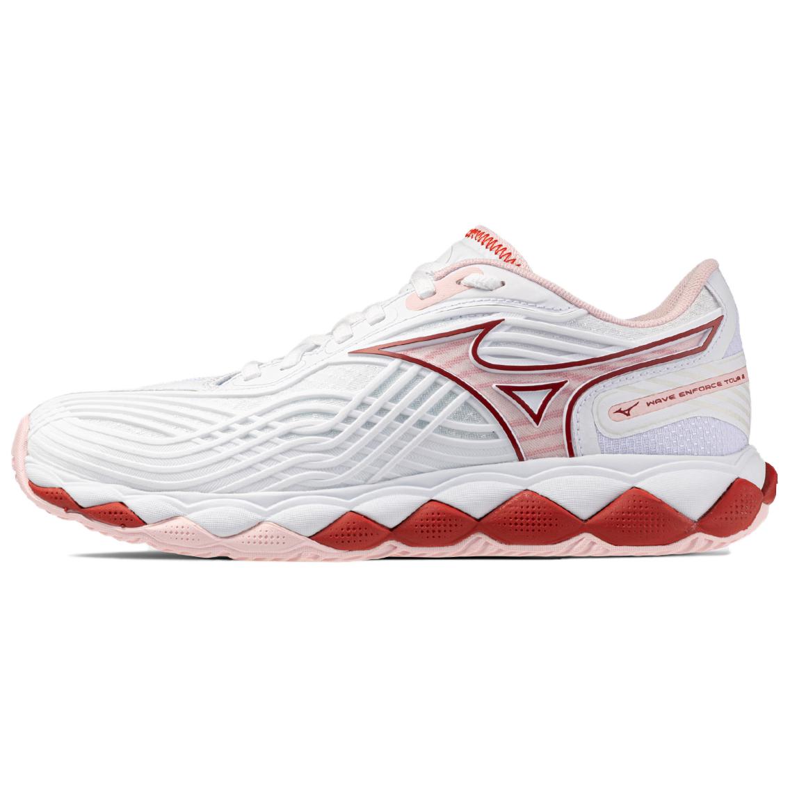 

Mizuno Wave Enforce Tour 2 Comfortable Fit Shock Absorption Durable Low Top Tennis Shoes Kids sneaker White Pink 61GA260162 36