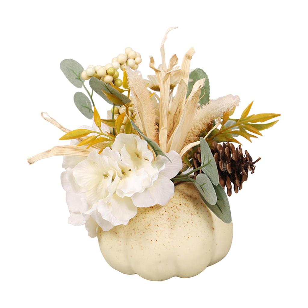 Artificial Pumpkin Flower Floral Arrangement Autumn Photo Props Fake Pumpkins Model for Kitchen Home Bedroom Party Thanksgiving