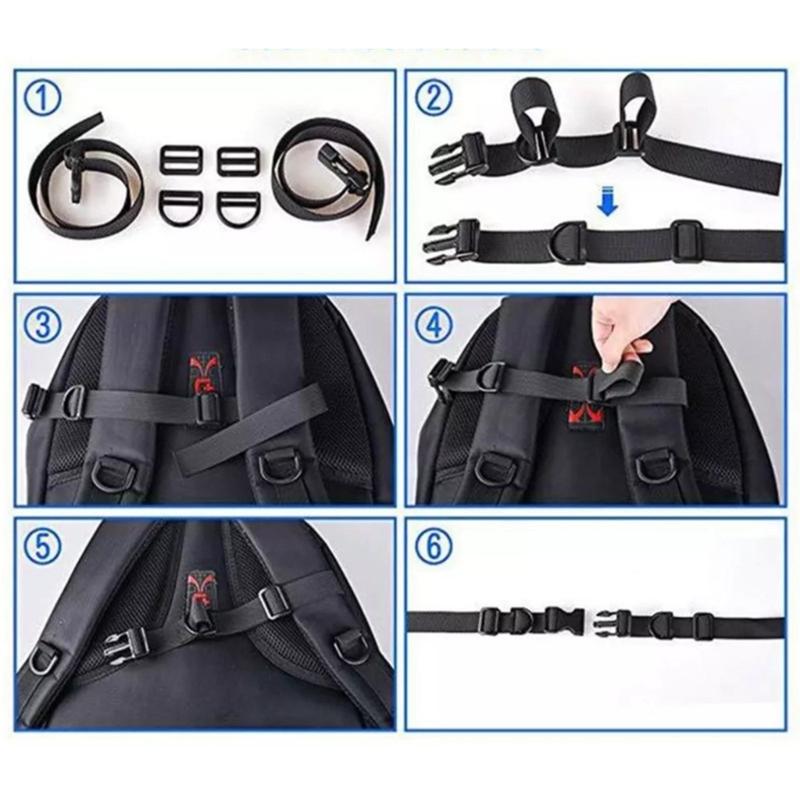 Adjustable Luggage Strap Set Durable Travel Accessory for Suitcases Backpacks Travel Buckle Belt Suitcase Belt Straps
