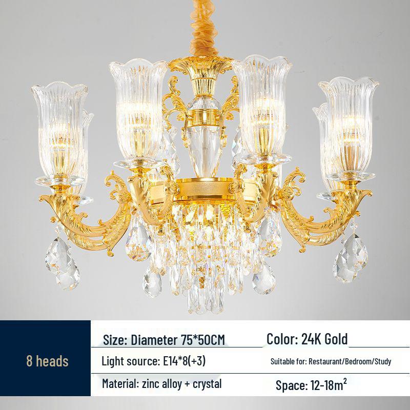 European French Crystal Chandelier: Luxury Lighting for Living Room, Bedroom, Dining Room, or Hall