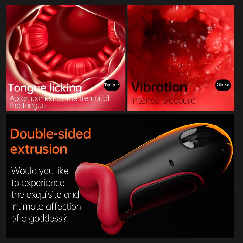 Male Masturbator Deep Throat Mouth Blowjob Vibrator Penis Pump 360° Wrapped 9 Frequency Vibration APP Control Sex Toys for Men
