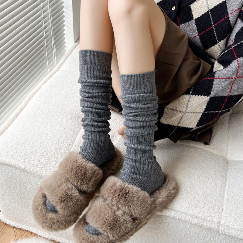 Lange sokker for kvinner Cashmere Damestøvler Lårstrømpe i massiv ull Skinny Uformell bomull over kne-høy LUN Kneesokk for kvinner