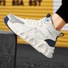 Men's High-top Chunky Sneakers Breathable Mesh Non-slip Lace-up Platform Casual Shoes for Daily Wear