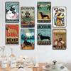 Pôster Vintage Cachorros Fofos de Estimação Placas de Metal de Estanho Dachshund Bulldog Placa de Metal Para Jardim Cafeteria Cozinha Decoração de Arte de Parede para Casa