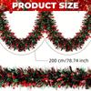 2Meters Christmas Tinsel Garland Red Green Strip Ribbon for Xmas Tree Hanging Ornaments Home Decoration New Year Party Supplies