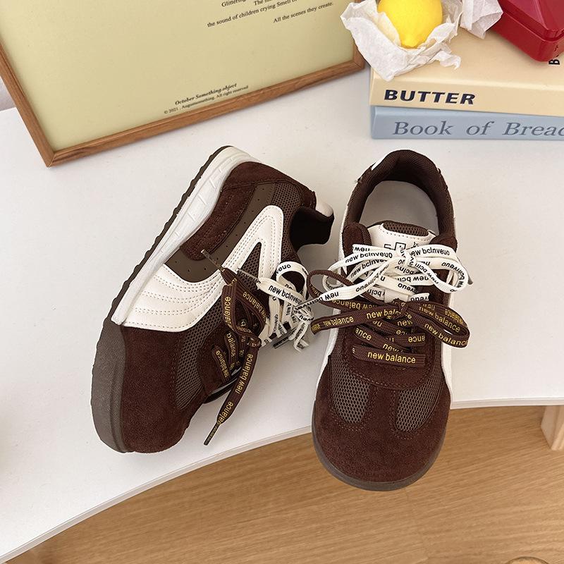 

Spring and summer new sports board trendy shoes racing shoes breathable casual shoes female student shoes light board shoes 40 коричневый