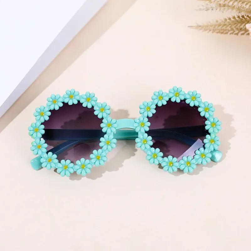 Girl Sunflower Round Flower Cute Ladies Fashion Sun Shade Glasses Children's Daisy Sunglasses Child Matching Sunglasses