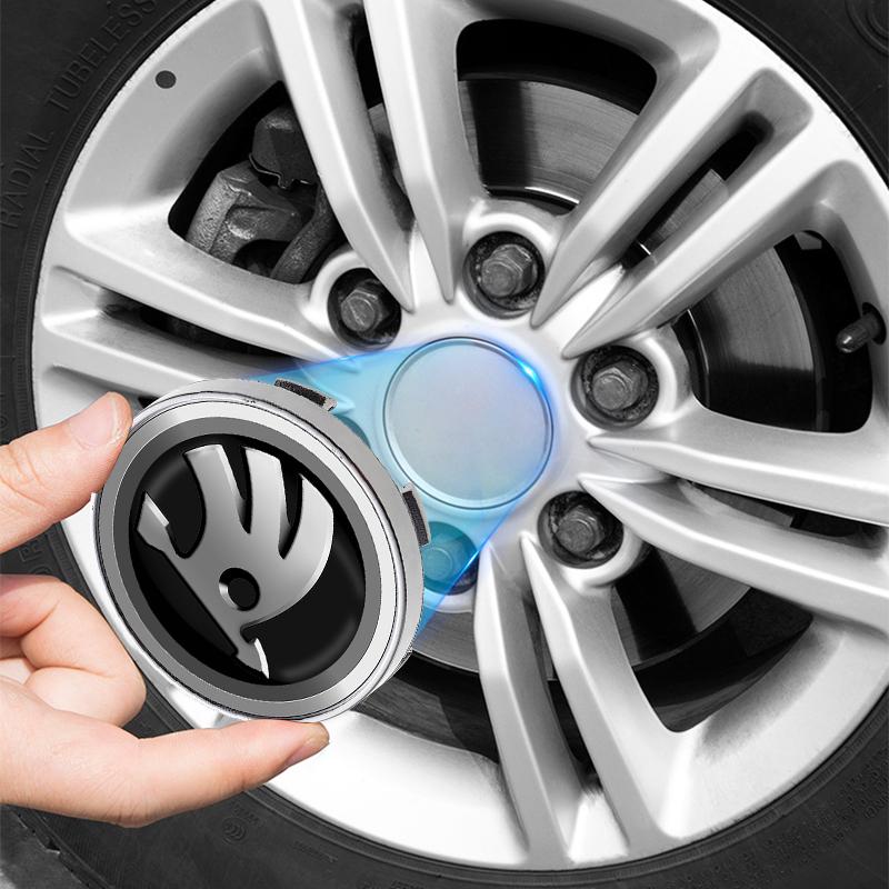 4ks 60MM Krytka středu kola automobilu Příslušenství pro Škoda Octavia Superb Rapid Kodiaq Karoq Fabia Kamiq Roomster Citigo