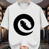 Yin Yang Snake Graphic Tee Men Casual Short Sleeve ONeck Print TShirt Summer Breathable Top