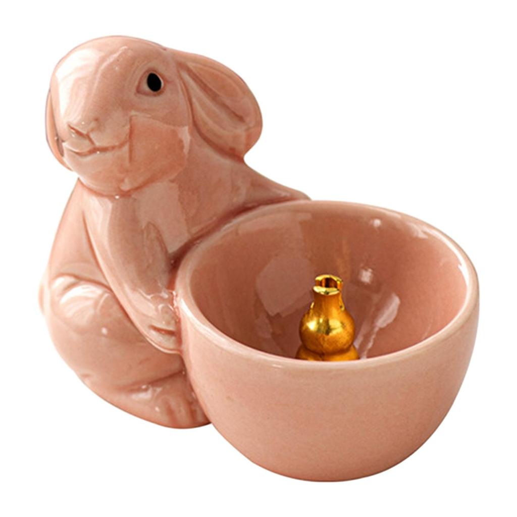 Niedlicher Räucherstäbchenhalter mit Kaninchen-Motiv, Neujahrsgeschenk, Aroma-Ornamente aus Keramik, Räuchergefäß für Yoga, Schrank, Wohnzimmer, SPA, Teetisch