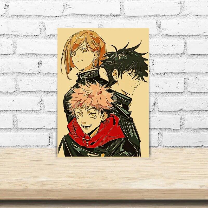 Jujutsu Kaisen Posters Kraft Paper Vintage Anime Poster Wall Stickers Study Home Living Room Bar Decoration Art Painting