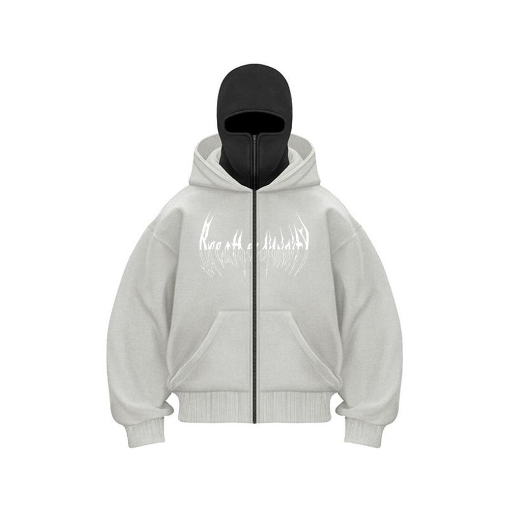 Trendy DIY Plain Zipper Hooded Sweatshirt for Men & Women - Double Hood, Perfect for Spring and Autumn