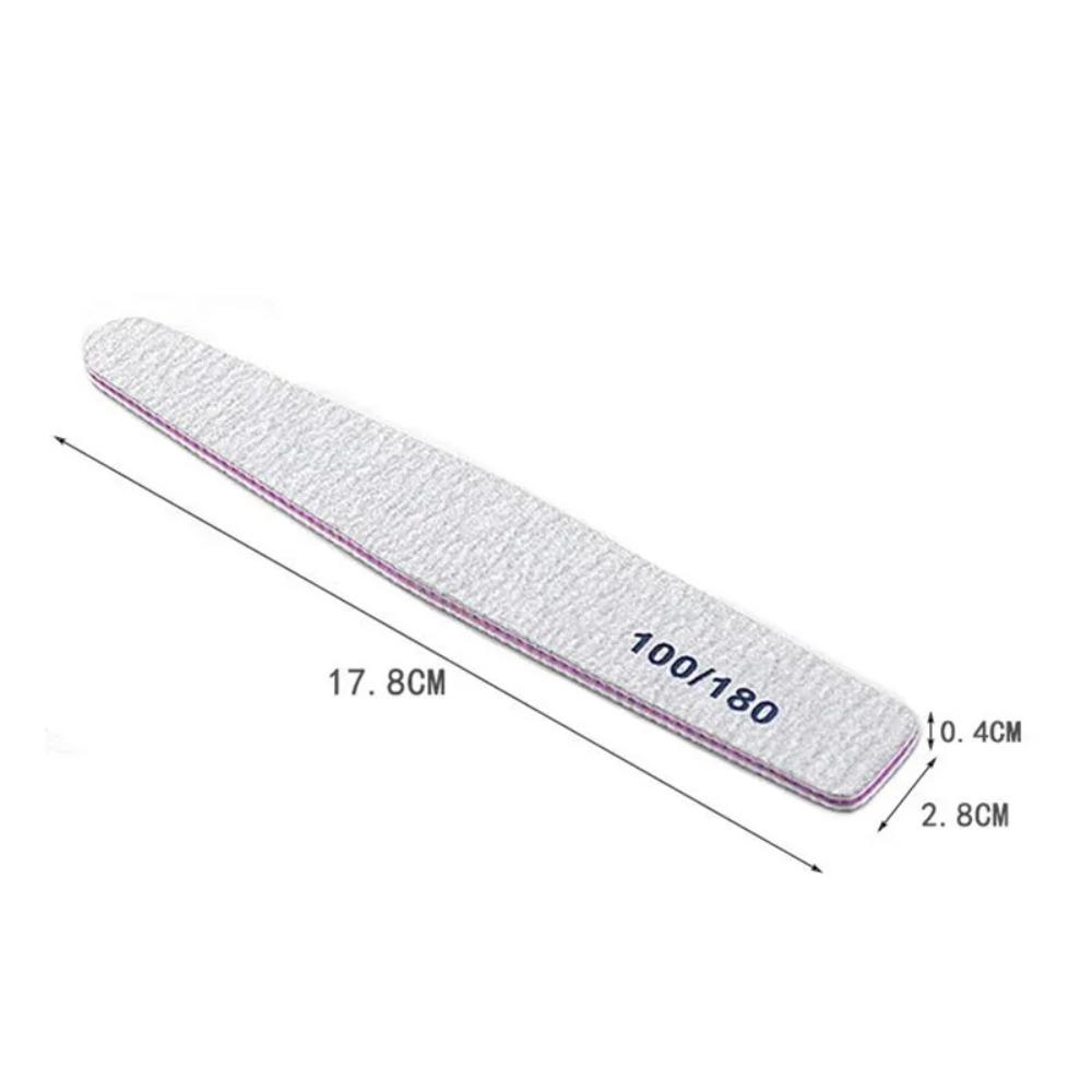 25Pcs/Lot Grey Sandpaper Nail File 100/180 Double Sided Buffer Block Polisher Pedicure Manicure Nail Art Files Nails Accesorios