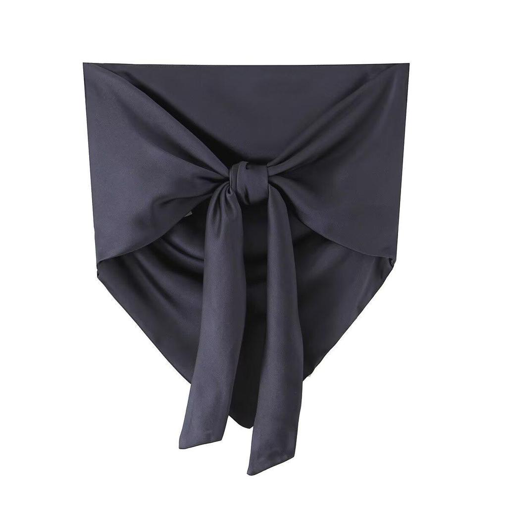 Silk Satin Texture Top & High-Waisted Pants Set