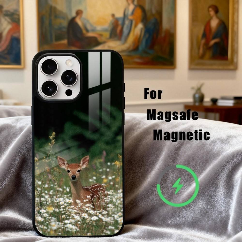 The Graceful Sika Deer Phone Case For iPhone17,16,15,14,13,12,11 Plus,Pro Max Magnetic For Magsafe Wireless Charging