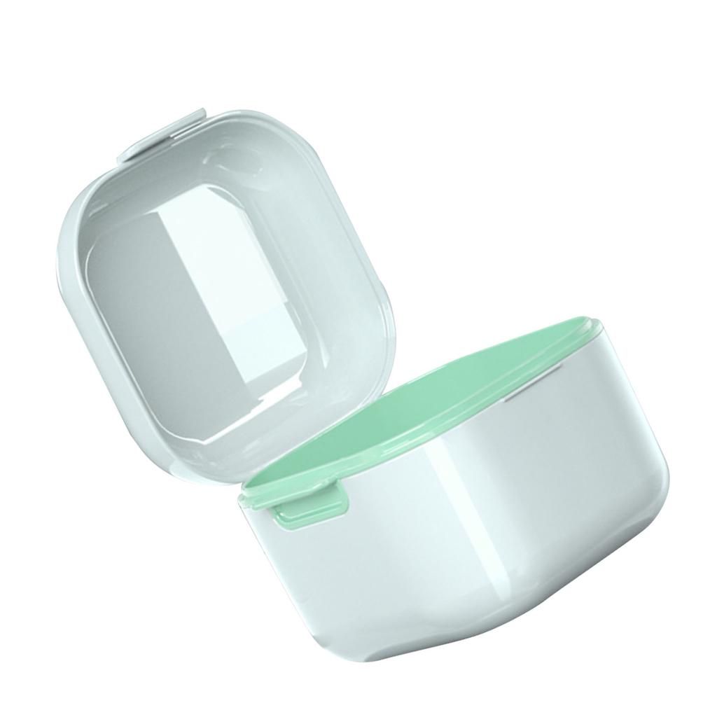 Denture Bath Case Denture Soaking Holder Portable Compact Denture Soak Container Multifunctional False Teeth Storage Case for Home Travel
