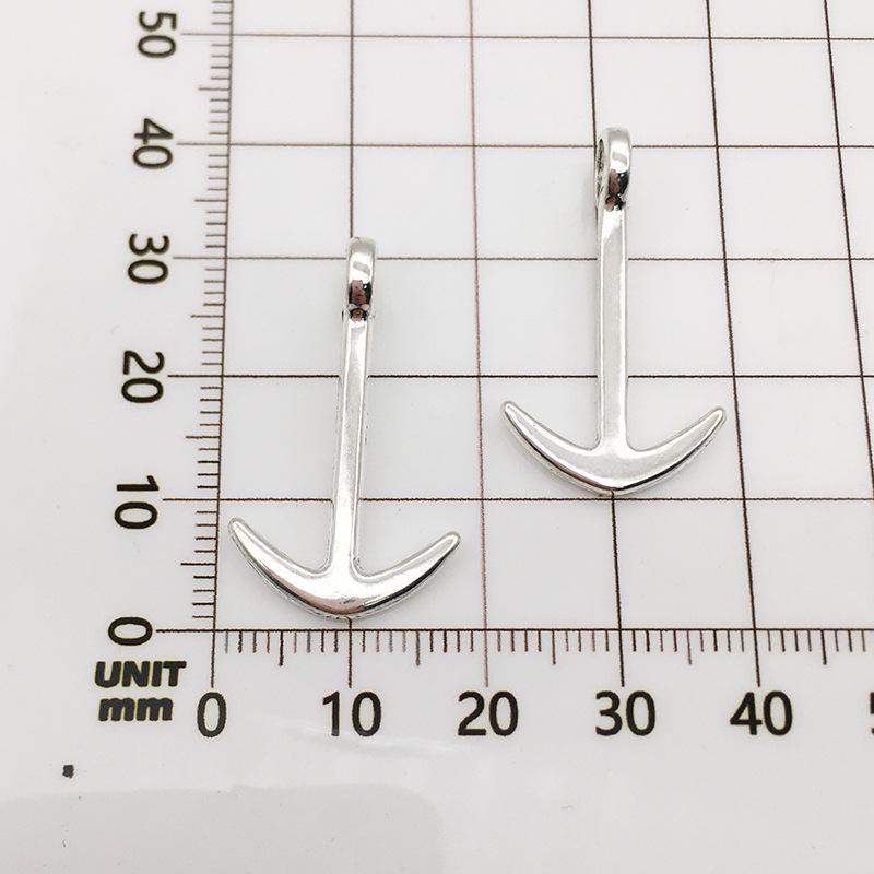 Vintage Antique Silver Anchor Charm Pendant for DIY Jewelry - 1 Piece