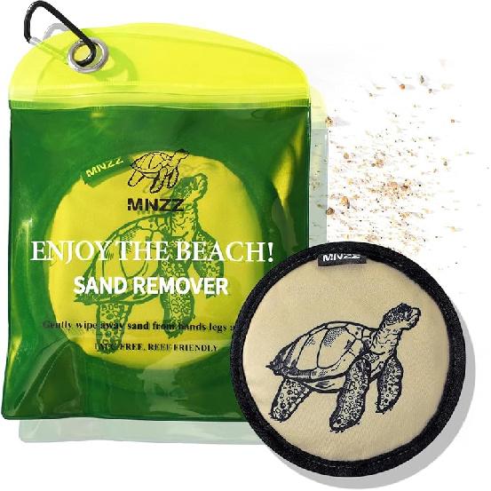 Beach Sand Remover Sand Eraser Wipe Mitt Family Kids Women 2024 Summer Vacation Essentials an Mexico Costa Rica Bahamas Trip Must Haves Hawaii 1pcs Cute Round Turtle