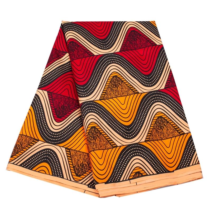 African Waxed Printing Fabric 3Yard Double Side Geometric Print Polyester Fabric For Sewing Craft and Home Decoration