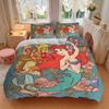 3pcs Disney Princess Ariel Mermaid Sea Life Friends Print Cover Set Ultra Soft, Breathable, and Comfortable Bedding with Stylish Design for Bedro