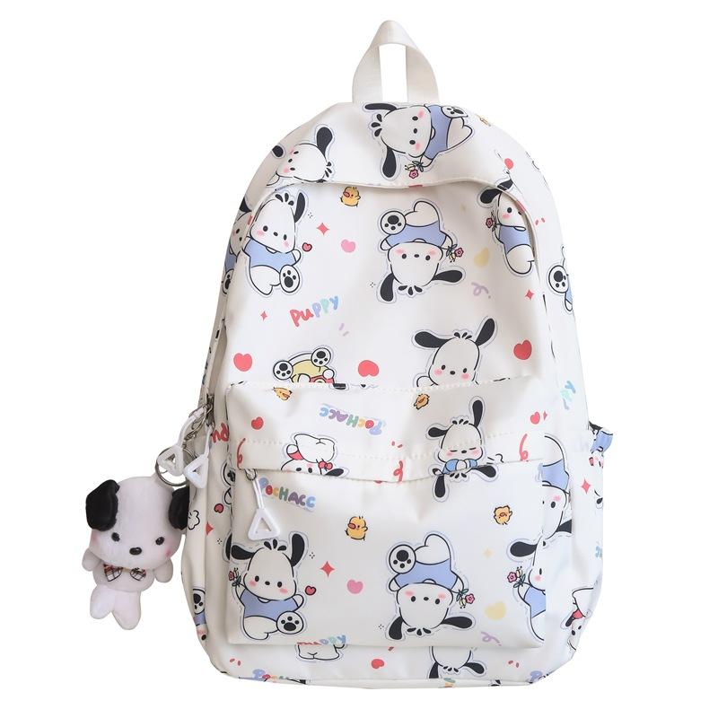 Japanese Pacha Dog Backpack Female Junior High School Student Trend Cute School Bag College Student Travel Backpack single package белый