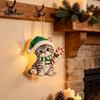 Holiday Tree Ornaments Cute Kitten Christmas Ornament for Hanging, 2D Flat Wooden Decorations Decorative Pendant with Lanyard Home Party Supplies