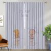 Kawaii Bear Elegant Room Curtains for Living Room Halloween Decoration Blackout Curtain Home Interior Curtains 2 Pieces Shades