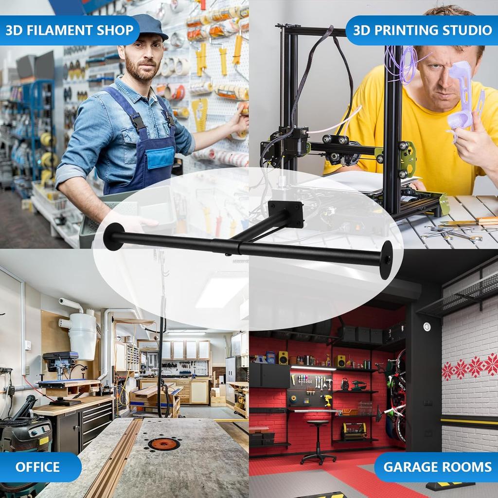 Wall Mount 3D Printer Filament Storage Rack,Rolling 3D Printing Stand Filament Organizer Spool Holders Racks Heavy Duty Metal Shelf for