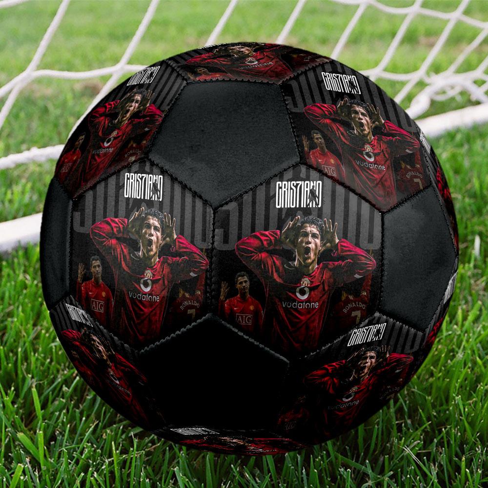 1 Stück Cristiano Ronaldo Unbroken Größe 5 Fußball PrahaHallenfußball Ball Bunt Alle Altersgruppen Maschinengenäht PVC Wettkampfbereit Langlebig Hoher Rückprall