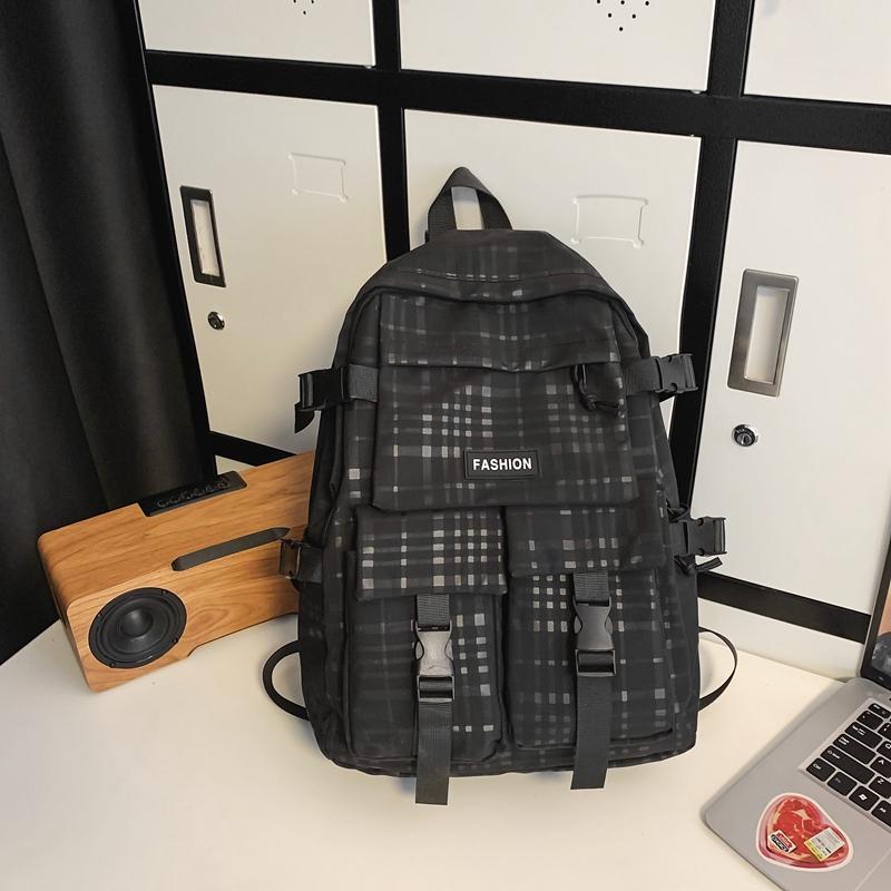 

Модный и легкий рюкзак большой вместимости для путешествий, простой рюкзак, школьная сумка для студентов-подростков, дорожный рюкзак для ноутбука чёрный