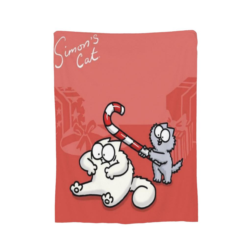 Comfortable Simons Cartoon Cat Cats Blanket Stuff Bed Decorative Throw Blanket Soft Flannel for Bedroom