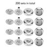 200er Set Druckknöpfe Kit 8mm Starkes Kupfer Exquisiter Glanz Weit verbreitet Leder Druckknöpfe für Kleidung Taschen Leder