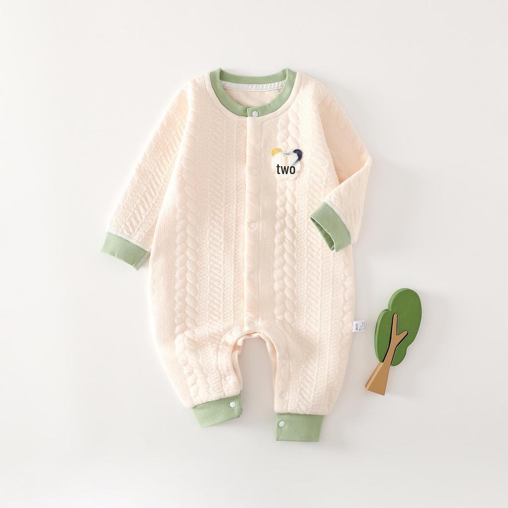 Newborn & Toddler Spring/Autumn Padded Butterfly Crawling Suit – Thick, Three-Layer Warmth for Outdoor Play