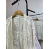 DIMANAF 2025 Summer Women Cardigan Lace T-Shirt Basic New Fashion Tops Lace Tees Casual Loose Tees