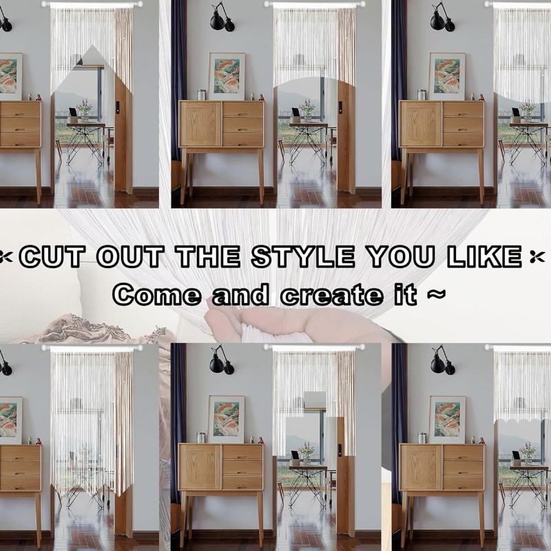 2pcs String Curtains Glitter Fringe Curtains for Window 39 X 79 Inch Door Divider Strip Tassel for Wedding Living Room Bathroom Coffee Shop
