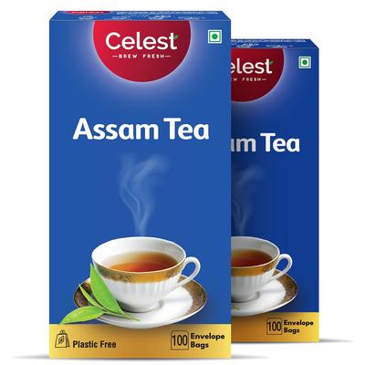 Celest Assam Black Tea Bags 100 Tea Bags X Pack of 2 Premium Single Serve Rich Flavor Infusion