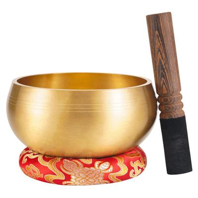 New Brass Buddha Sound Bowl Meditation Leather Stick Nepalese Mantra Bowl Yoga Chanting Singing Bowl