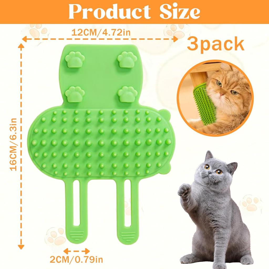 3 Pack Cat Self Groomer for Indoor Cats, Cat Self Groomer Corner Scratcher, Face Scratchers for Climbing Frames Table Legs