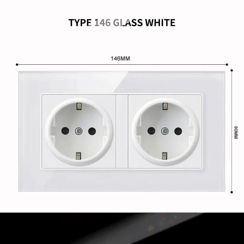 Type 86 European Standard Wall Power Socket Panel European Style, EU Standard, German Style 16A German Standard Round Hole Panel Socket