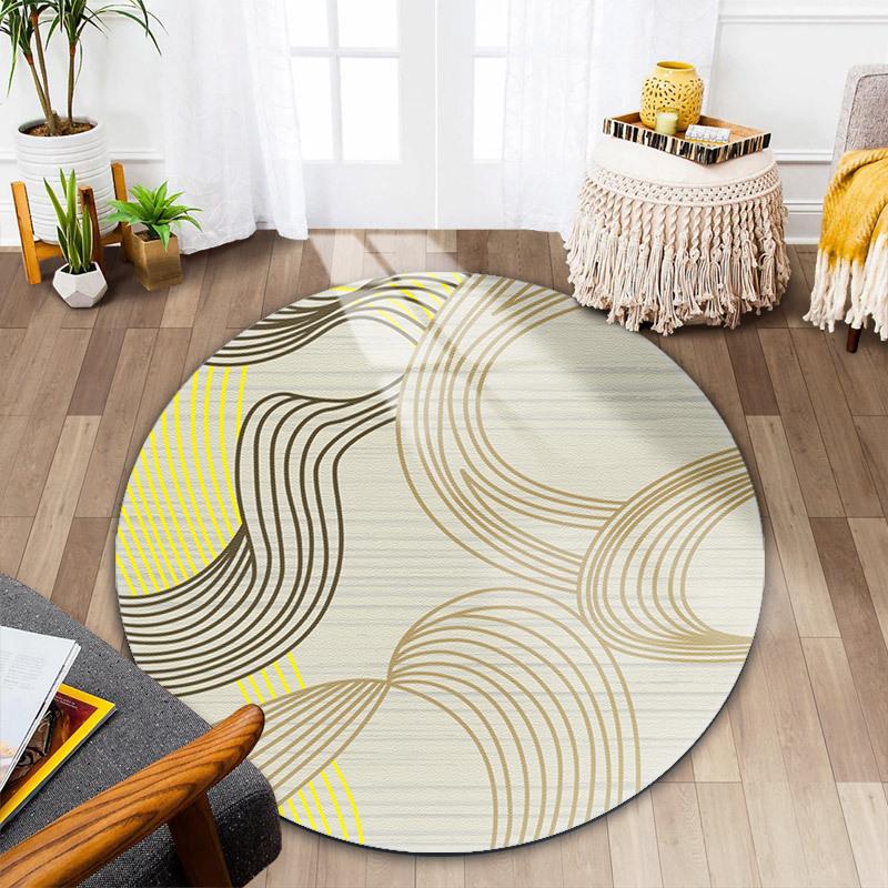 Koberec do obývacího pokoje Severský kulatý Kobereček k posteli do ložnice Podložka pod toaletní stolek Podložka pod počítačovou židli Podložka na podlahu