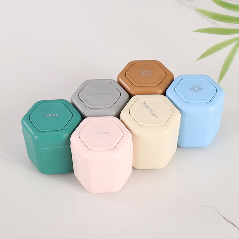 2/3 stk. Rejsebeholder Magnetisk Opbevaring Med Låg Kosmetisk Dispenser Stabelbart Design Flaske Til Ansigtscreme Solcreme Organizer