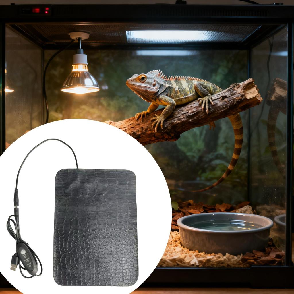 Reptile Panel Heater Pad Terrarium Heater Heat Pad Thermostatic Pet Heating Pad for Reptile Tank Lizard Frogs Snake